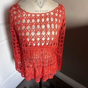 Coral orange sweater